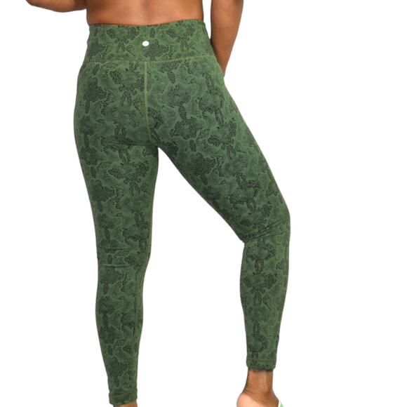Vimmia Snake Print Leggings Green Python High Waist Stretch Activewear Small - Picture 2 of 14